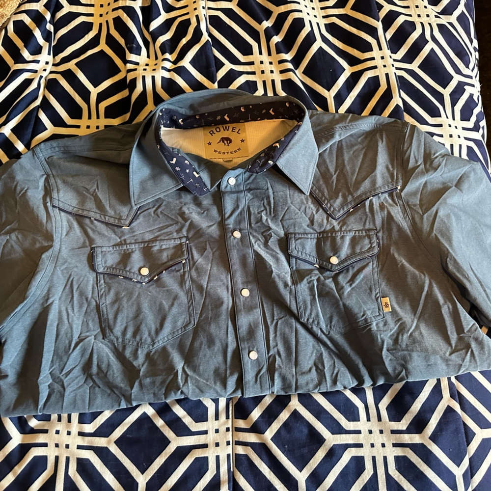 Rowel Western Pearl Snap Button Down